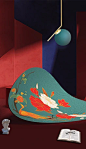 中式花鸟地毯国风绿色茶几垫卧室床边圆毯
