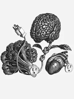 人脑细胞插画免抠素材_新图网 https://ixintu.com 个性 抽象 插画 设计 黑白