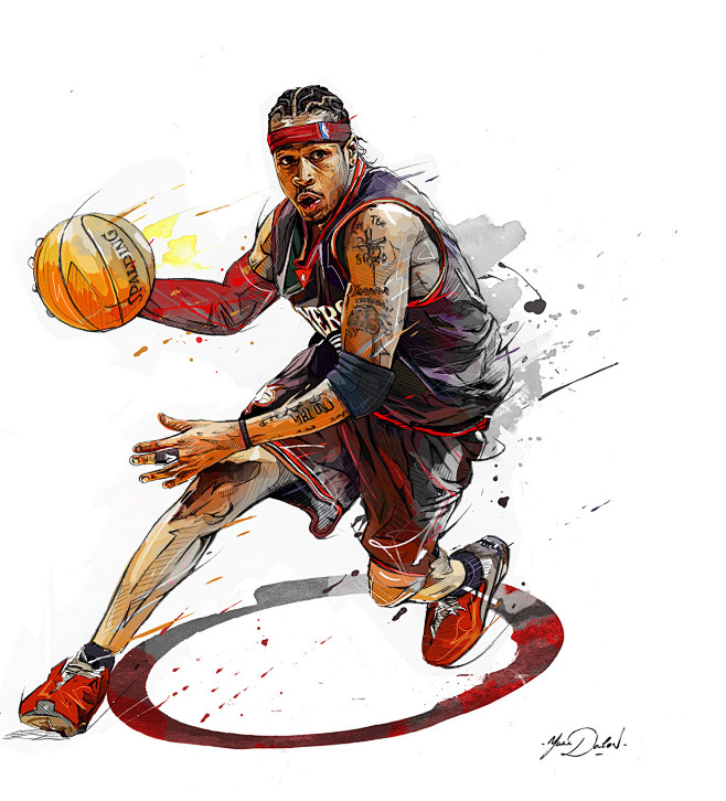 nbaalleniversonapersonalprojectmypaintingofthenbalegendaryallen