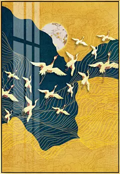 新中式装饰画（高清喷绘，晶瓷画）
