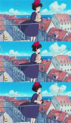 宫崎骏动画电影 魔女宅急便 拼接手机壁纸图片9p 