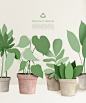 绿色盆栽 手绘水粉 环保净化 环保合成设计PSD ti375a10201