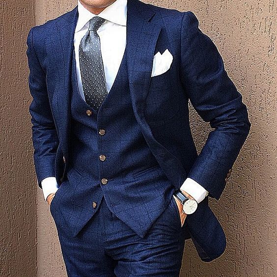 men fashion,blue sui...