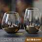 玻璃杯工厂定制人工吹制奢华现代风格玻璃杯电镀铝玻璃杯威士忌杯
