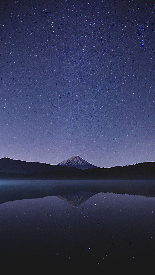 蓝色星空夜景H5背景素材