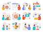 50个商业活动插图 50 Business Activities Illustrations eps, ai, svg, png格式-插画-到位啦UI
