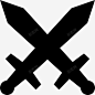 剑交叉剑致命武器图标 免费下载 页面网页 平面电商 创意素材