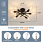 ASGYISA Semi Flush Mount Modern Ceiling Light Fixture， 6 Lights Black Vintage Matte Sputnik Chandelier， Ceiling Lamp with E26 Bulb Base for Farmhouse Dining Room Living Room Bedroom Study Kitchen - - Amazon.com