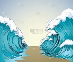 以色列人逃离了古老的埃及奴隶制景观。蓝天文字空间。古埃及人流艺术线条手绘草图.巨大的高功率危险红色埃