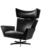 Oksen lounge chair black Extreme leather