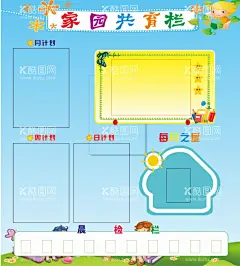 家园共育栏   - 源文件下载【酷图网】家园共育栏,幼儿园,学习园地,班级墙,卡通展板,荣誉墙,