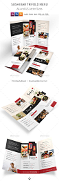 Sushi Bar Trifold Menu - Food Menus Print Templates