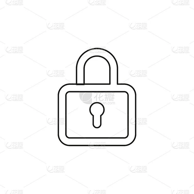 lock icon - vector padlock - security sign素材-花瓣网