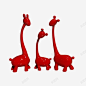 现代红色长颈鹿摆件 创意素材