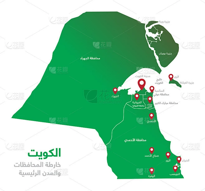 detailed-map-of-kuwait-and-the-main-cities-in-arab
