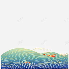 中国风国潮烫金版河流高清素材 中国风 国潮 山水 河流 烫金 元素 免抠png 设计图片 免费下载 页面网页 平面电商 创意素材