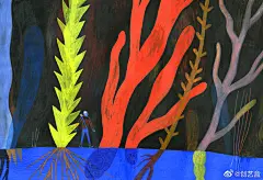 ￼绘本插画
水彩+彩铅绘制的手绘插画作品，by Anne Laval
#手绘插画#