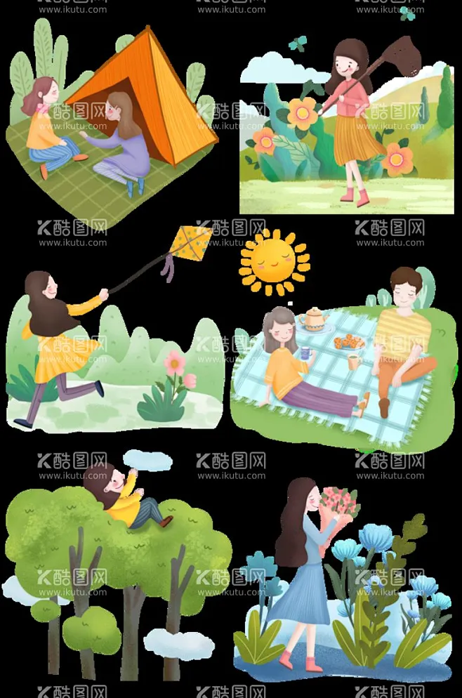 春游素材 组图 - 源文件下载【酷图网】旅游,春游,秋游,游玩,出行,旅游宣传单,旅行团海报,春天背景,旅行团宣传单,国内游,国外游,周边游 ...