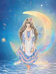  文化艺术 手绘 插画手绘 插画 唯美星座插画——双鱼座