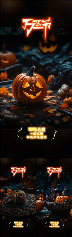 万圣节系列海报 -志设网-zs9.com