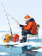 冰钓:钓鱼的人:冰面上钓鱼:ai:mjmmran123_People_fishing_on_the_ice_ice_fishing_72ebe94e-3c2c-40e4-9b1c-95e8faaa29eb