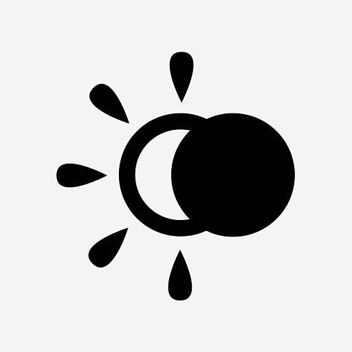 太阳 遮挡 阴天 曙光 图标icon