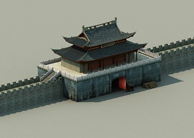 古代城楼，阁楼，城门 塔楼 城防结构 长安门楼 副门，城楼