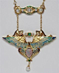 René Lalique 1900 Brooch. Gold, diamonds, emeralds, peridots, amethysts, opals, enamel, glass.: 