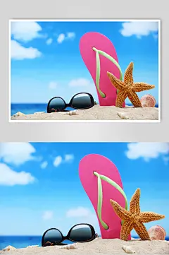 高清唯美壁纸沙滩贝壳海星