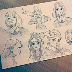 分享一组欧美风格手绘女孩素材！（by：ryooo.m5） #插画艺术作品# ​​​​