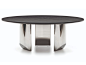 Round wooden living room table WEDGE | Wooden table by Minotti