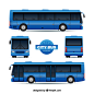 公交车公共汽车旅游巴士长途客车矢量图插画