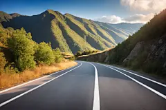 户外蓝天白云高速公路摄影图