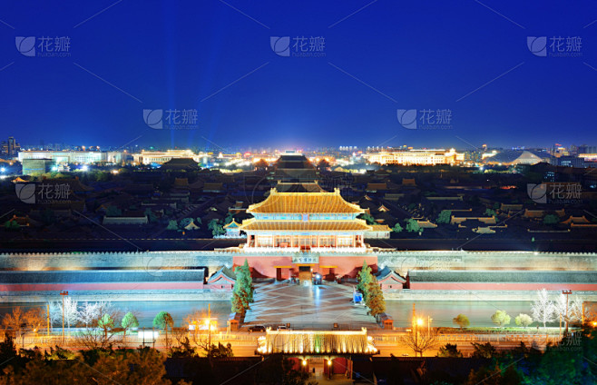故宫,黄昏,旅游目的地,水平画幅,建筑,夜晚,无人,全景,早晨,户外