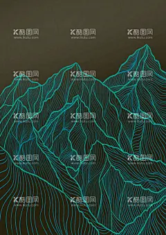 山脉线条  - 源文件下载【酷图网】山脉,线条,抽象,艺术,艺术画,装饰