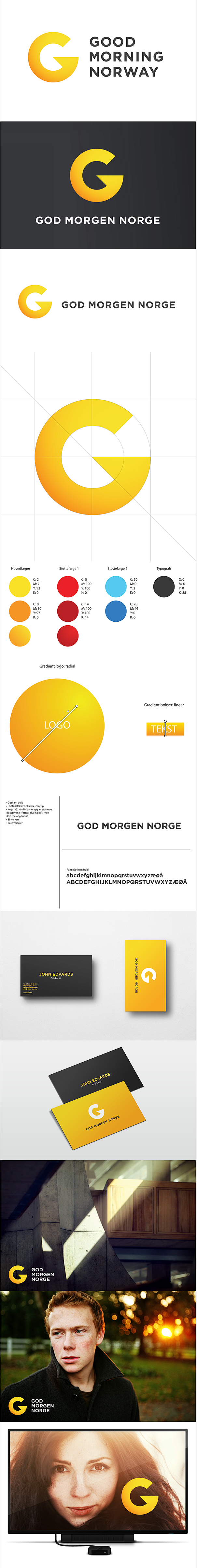 早安挪威电视节目品牌标志设计/G字母标志...