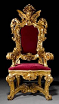 Throne, Firenze, 19th c. 179 x 80 x 72 cm / via carluccigallerie.com