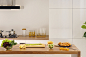 厨房场景 厨房背景 食物摆设 木桌面 墙壁 桌上的蔬菜 欧式厨房