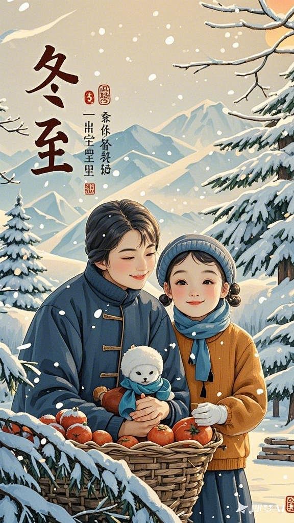 请生成北方冬至海报 (10)