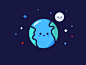 Earth happy space planet vector identity illustration moon earth