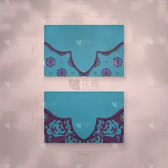 名片在蓝绿色与希腊紫色装饰您的联系人。