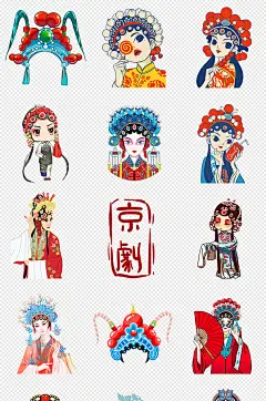 传统戏剧人物京剧女伶国潮风PNG免抠素材-众图网
