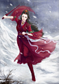 回复：【古图专帖】——『美女系列』——红衣女子_古风图片吧_百度贴吧