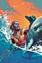 AQUAMAN #31 cover by Joshua Middleton.  英俊！ ​​​​