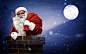 Santa claus , merry christmas, christmas tree, new year, snow, house, , gifts, chimney, fireplace