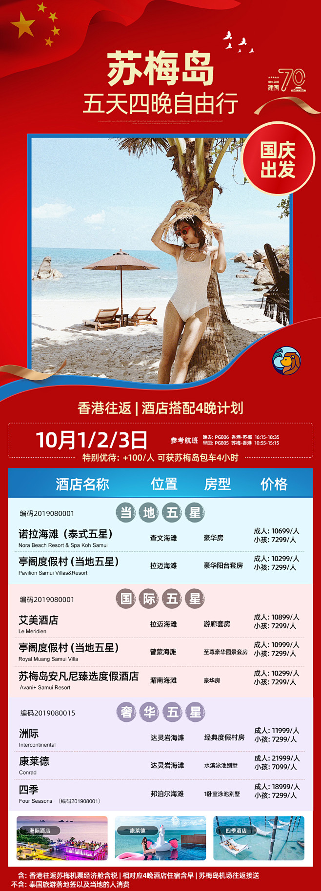 泰国苏梅岛旅游海报-国庆出发系列图