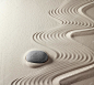 佛教的禅宗精神日本岩花园抽象和谐和平衡概念的纯度浓度冥想和水疗中心放松沙子和石头