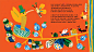 This may contain: an orange background with birds and flowers on the bottom right hand corner is a poem written in spanish
