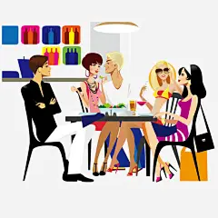 美女帅哥人物插画矢量素材 创意素材 png素材