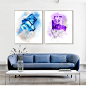 现代简约水晶钻石画装饰画客厅沙发背景墙壁画卧室床头紫蓝挂画壁-淘宝网